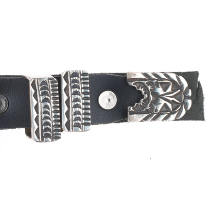 Freddie Maloney Navajo  3/4" sterling silver ranger belt buckle set NOS