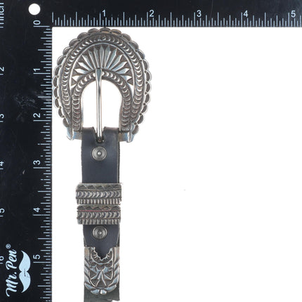 Freddie Maloney Navajo  3/4" sterling silver ranger belt buckle set NOS