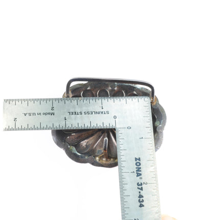 Vintage Wil Adams Navajo sterling silver Kachina belt buckle with turquoise