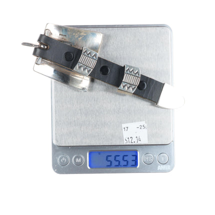 Harold Joe Navajo sterling silver 3/4" ranger belt buckle set