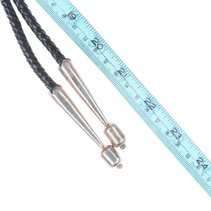 Huge Wilson Padilla Navajo sterling silver spiderweb turquoise bolo tie