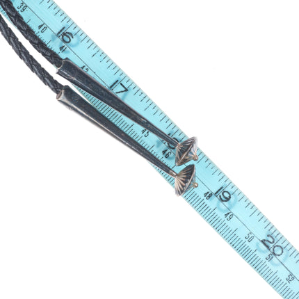 Vintage Brutalist sterling silver high grade spiderweb turquoise bolo tie