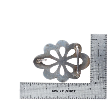 c1950 Vintage Navajo Cast sterling silver belt buckle