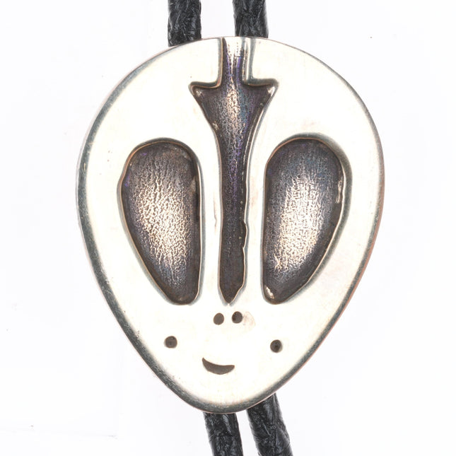 Vintage Navajo sterling silver bolo tie with dangly tips