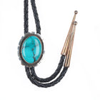 Vintage Navajo sterling silver bolo tie with nice turquoise