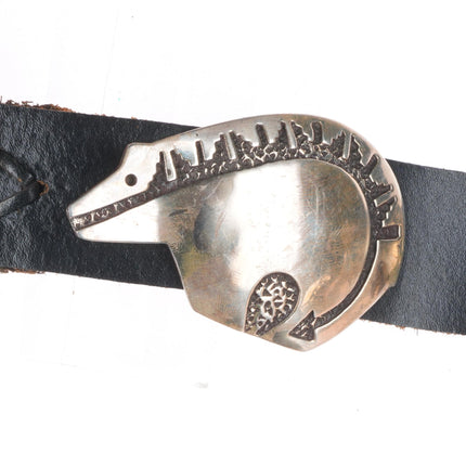 Harry Martinez Navajo sterling silver bear form concho belt