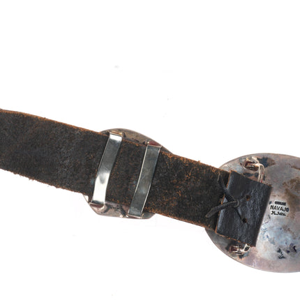 Harry Martinez Navajo sterling silver bear form concho belt