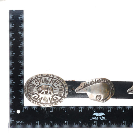 Harry Martinez Navajo sterling silver bear form concho belt