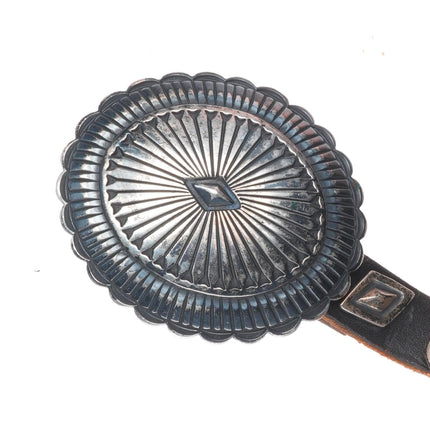 Vintage Navajo/Southwestern sterling silver hand stamped concho belt