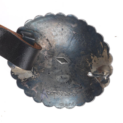 Vintage Navajo/Southwestern sterling silver hand stamped concho belt