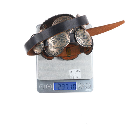 Vintage Navajo/Southwestern sterling silver hand stamped concho belt