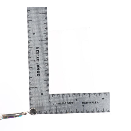 Betty Nez Navajo for Rick Tolina large sterling silver stone inlay cross pendant