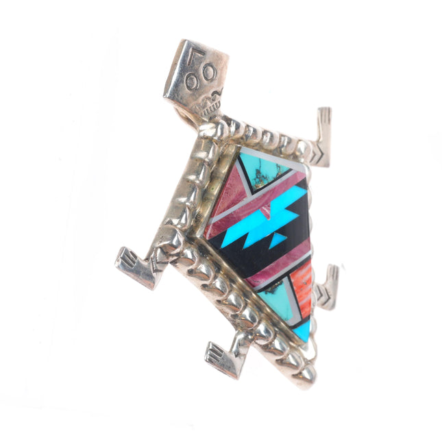 Albert Yazzie Navajo sterling silver intarsia inlay horned toad pendant/pin