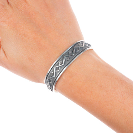 5.8" R.J. Scott Navajo sterling silver modernist cuff bracelet