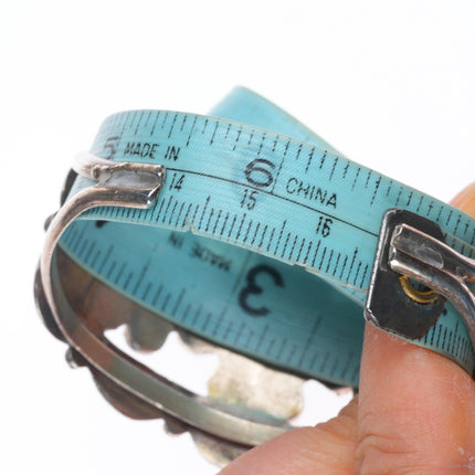 6.6" Homer Vacit Zuni sterling silver petit point turquoise cuff bracelet