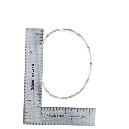 7.25" Emerson Bill Navajo deep stamped sterling silver cuff bracelet