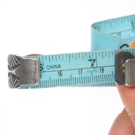 7.25" Emerson Bill Navajo deep stamped sterling silver cuff bracelet