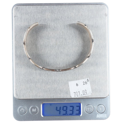 7.25" Emerson Bill Navajo deep stamped sterling silver cuff bracelet