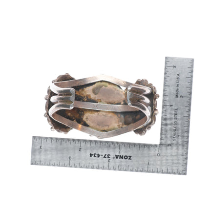 6.6" Vintage Blue Diamond turquoise Navajo sterling silver cuff bracelet