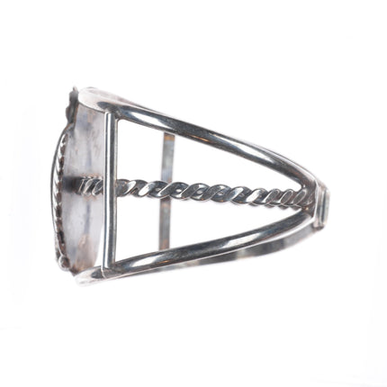 7" Vintage Navajo sterling silver turquoise cuff bracelet with nice turquoise