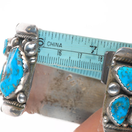 7.1" large Eugene & Yvonne Mahooty Zuni Cuff bracelet turquoise nuggets