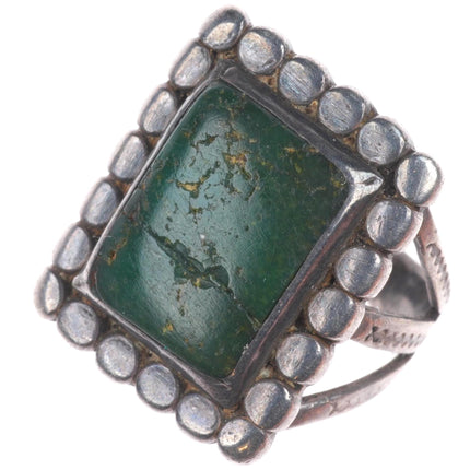 sz6 30's-40's Vintage Navajo Cerrillos turquoise greasy green ring
