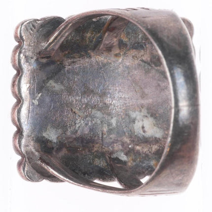 sz6 30's-40's Vintage Navajo Cerrillos turquoise greasy green ring