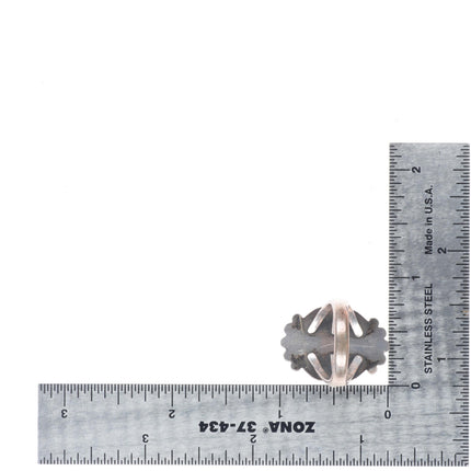 sz6.5 1950's Navajo sterling silver spiderweb turquoise ring