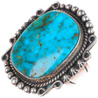 sz8.5 adjustable Michael Thompson Navajo big sterling silver turquoise ring