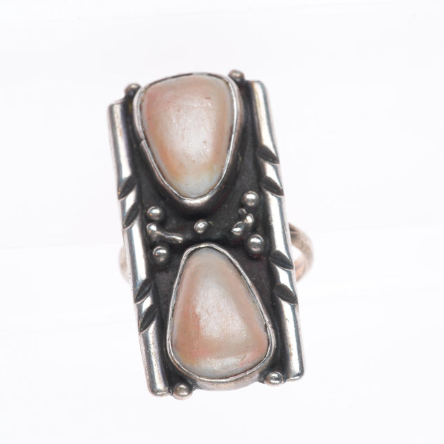 sz9 Vintage AG Navajo sterling silver mabe pearl ring