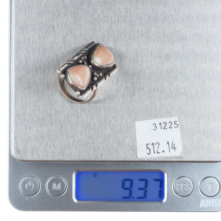 sz9 Vintage AG Navajo sterling silver mabe pearl ring