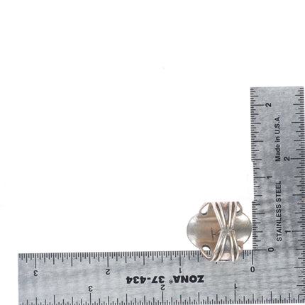 sz8 TM Vintage Native American Puebloan sterling silver ring with nice turquoise