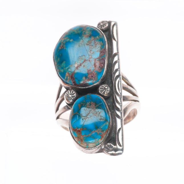 sz11 Roy B. Platero Navajo Bisbee? High grade turquoise sterling silver ring