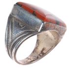 sz8 30's-40's Vintage Navajo sterling/ingot silver petrified wood ring