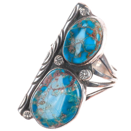 sz11 Roy B. Platero Navajo Bisbee? High grade turquoise sterling silver ring