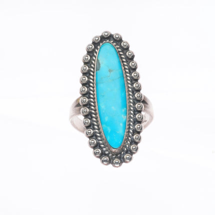 sz5.5 Long vintage Bell Trading Post sterling silver turquoise ring