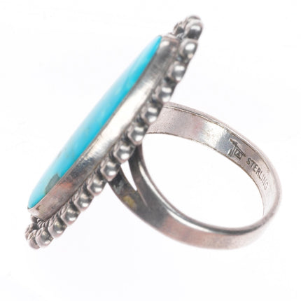 sz5.5 Long vintage Bell Trading Post sterling silver turquoise ring