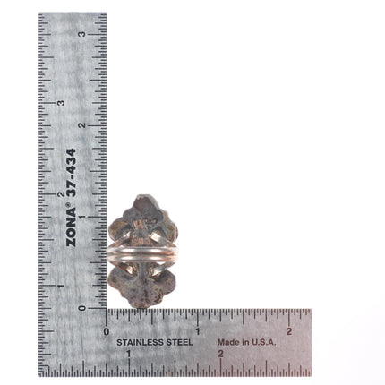 sz7 Vintage AH Zuni sterling silver 6 stone ring high grade turquoise