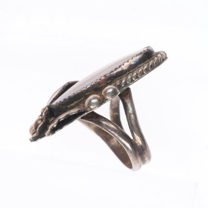 sz6.5 Vintage WD Navajo sterling silver pink mother of pearl feather ring