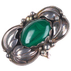 sz9.5 Vintage Les Baker shop southwestern/Navajo sterling silver malachite ring