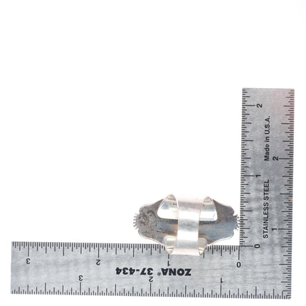 sz9 adjustable Gilbert Nelson Navajo high grade turquoise inlay onyx ring