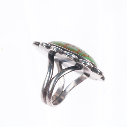 sz6.5 Vintage Navajo sterling silver lime green turquoise ring Carico Lake?