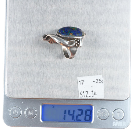 sz7 Peter Broome Vintage California Modernist sterling silver chrysocolla ring