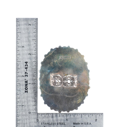 sz10 Kenneth Jones Navajo sterling silver boulder turquoise snake eye ring