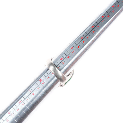 sz9 Heavy vintage Native American sterling silver intarsia inlay men's ring