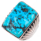 sz12 Big vintage Robert and Bernice Leekya Zuni sterling silver turquoise ring