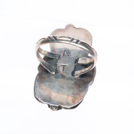 sz8.5 Vintage AT Navajo Royston turquoise sterling silver large ring