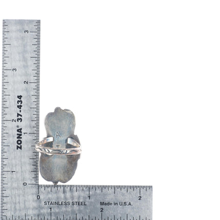 sz8.5 Vintage AT Navajo Royston turquoise sterling silver large ring