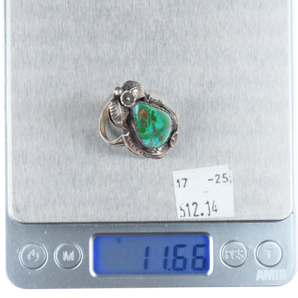 sz8.5 Vintage AT Navajo Royston turquoise sterling silver large ring