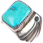 sz12 Vintage Orville Tsinnie Navajo sterling silver men's ring with turquoise